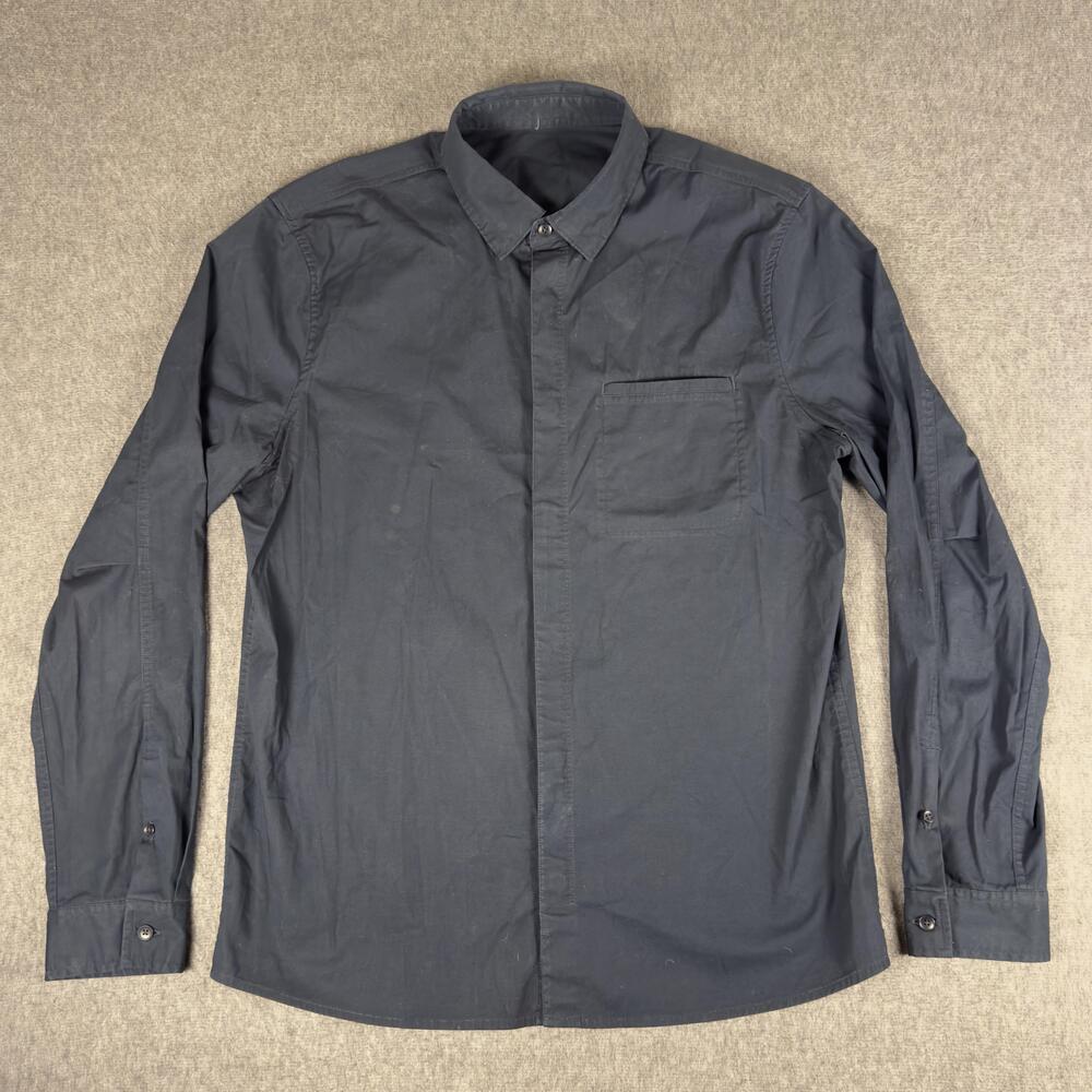 Lululemon Shirt Mens Large Navy Solid Long Sleeve Button Up Casual Pocket